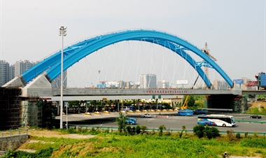 合肥铁路南环线包河特大桥系杆拱